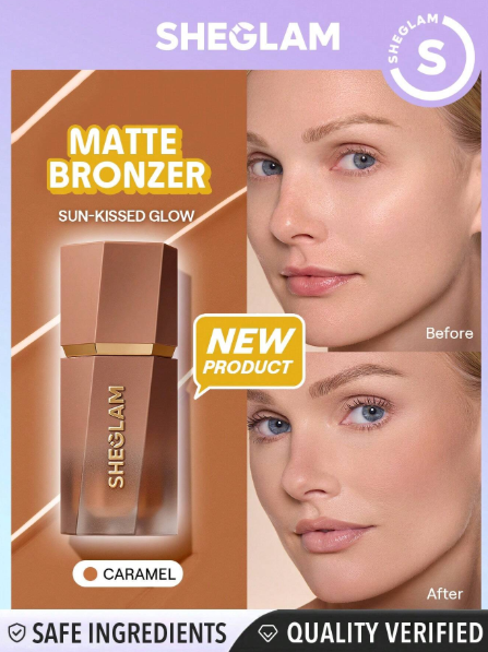 برونزر سائل غير لامع من Sun Beam-برونزر كراميل سائل غير دهني يدوم طويلاً برونزر غير لامع طبيعي يمنح البشرة لونًا برونزيًا